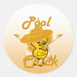 Pool Chick #10 Ronde Sticker