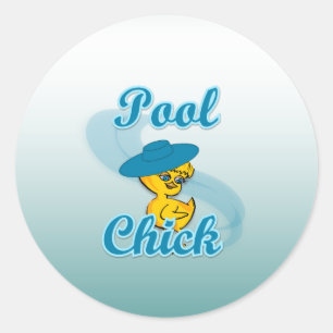 Pool Chick #3 Ronde Sticker