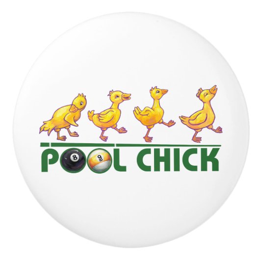 Pool Chick Keramische Knop (Voorkant)