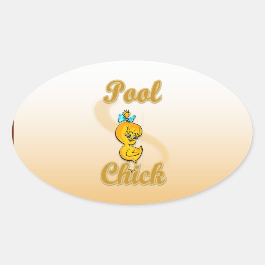 Pool Chick Ovale Sticker (Voorkant)