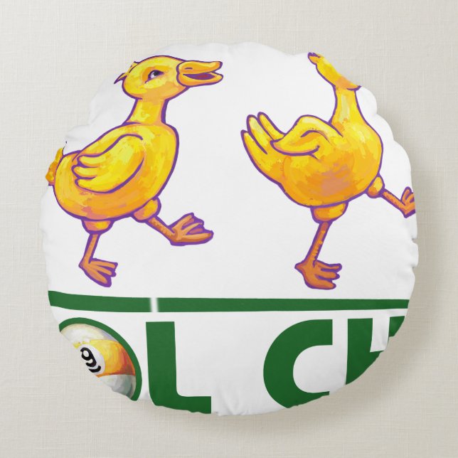 Pool Chick Rond Kussen (Voorkant)