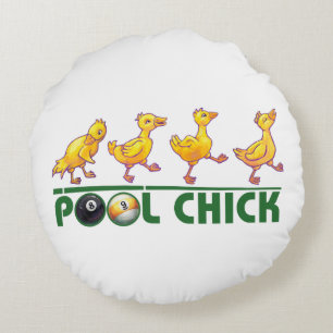 Pool Chick Rond Kussen