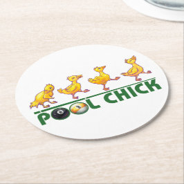 Pool Chick Ronde Kartonnen Onderzetter
