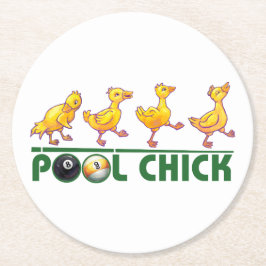 Pool Chick Ronde Kartonnen Onderzetter