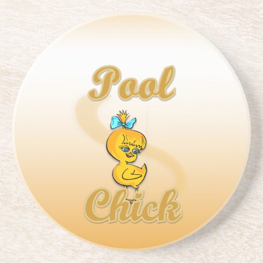 Pool Chick Zandsteen Onderzetter (Voorkant)