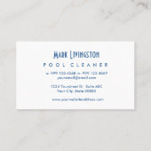 POOL CLEANER Grunge Style V64H BLUE Visitekaartje (Achterkant)