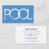 POOL CLEANER Grunge Style V64H BLUE Visitekaartje (Voorkant / Achterkant)