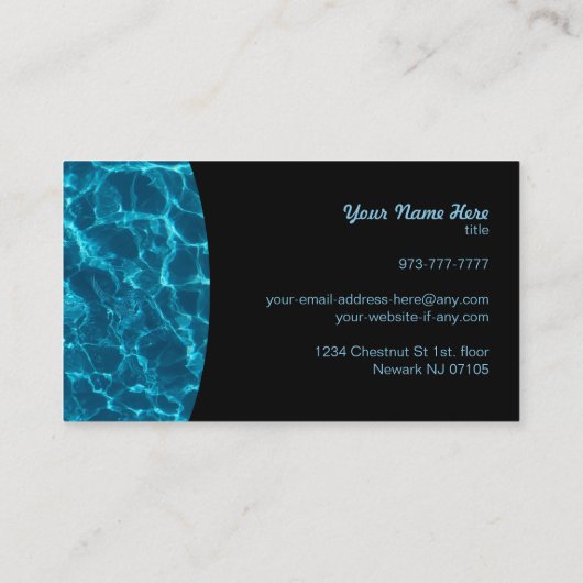 Pool Cleaner Slogans Visitekaartjes (Achterkant)