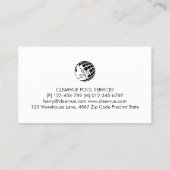 Pool Cleaner Water Icon Visitekaartje (Achterkant)