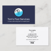 Pool Cleaning Service Logo Visitekaartje (Voorkant / Achterkant)