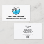 Pool Cleaning Service Logo Visitekaartje (Voorkant / Achterkant)