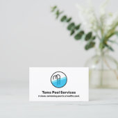 Pool Cleaning Service Logo Visitekaartje (Staand voorkant)