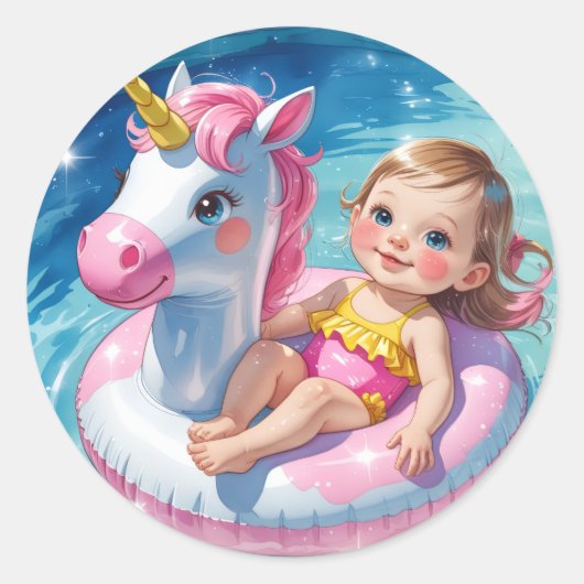 Pool Days Ronde Sticker (Voorkant)