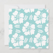 Pool en koraal Hibiscus Wedding Invitations Kaart (Achterkant)