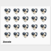 Pool- en zwarte beer hart sticker (Vel)