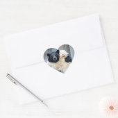 Pool- en zwarte beer hart sticker (Envelop)