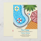 Pool Feest Kaart (Voorkant / Achterkant)