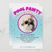 Pool feest puppy hond aangepaste foto verjaardagsf kaart (Voorkant / Achterkant)