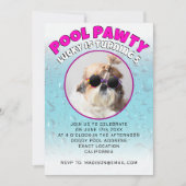 Pool feest puppy hond aangepaste foto verjaardagsf kaart (Voorkant)