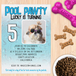 Pool feest puppy hond aangepaste foto verjaardagsf kaart