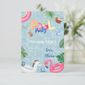 Pool Feestje  Bedankkaart (Staand voorkant)