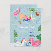 Pool Feestje  Bedankkaart (Voorkant / Achterkant)