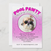 Pool feestje puppy hond aangepaste foto verjaardag kaart (Voorkant)