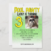 Pool feestje puppy hond aangepaste foto verjaardag kaart (Voorkant)