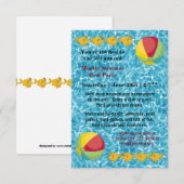 Pool Fish Ball - 3x5 Pool Party Invitation Kaart (Voorkant / Achterkant)