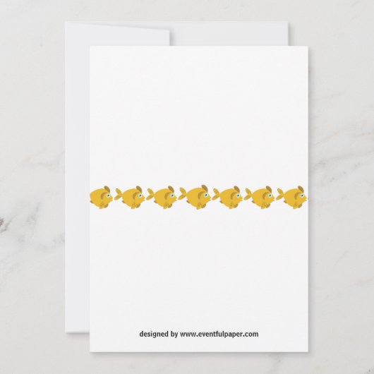 Pool Fish Ball - Pool Party Invitation Kaart (Achterkant)