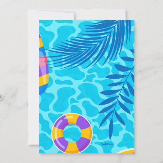 Pool Floats uitnodiging (Achterkant)