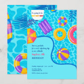 Pool Floats uitnodiging (Voorkant / Achterkant)