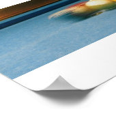 Pool-/galvaniseringstabel, ballen, ques — Poster (Hoek)