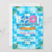 Pool gender reveal party kaart (Voorkant)