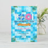 Pool gender reveal party kaart (Staand voorkant)