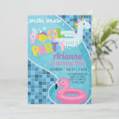 Pool girl-uitnodiging, pool-uitnodiging. kaart (Staand voorkant)
