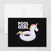 Pool Girl Unicorn Float Party Summer Vacking Briefkaart (Voorkant / Achterkant)