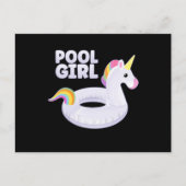 Pool Girl Unicorn Float Party Summer Vacking Briefkaart (Voorkant)