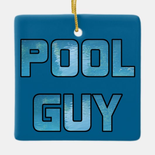 Pool Guy Keramisch Ornament (Voorkant)