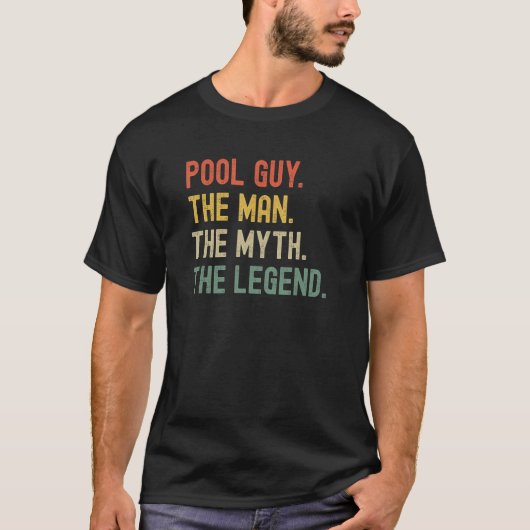 Pool Guy the Man the Myth the Legend  Retro T-shirt (Voorkant)