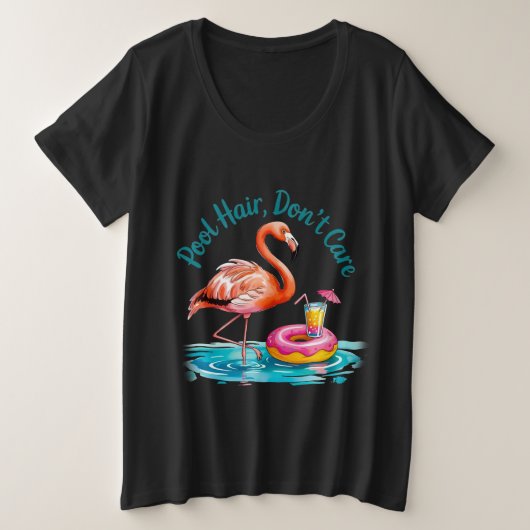 Pool Hair, Don’t Care  Grote Maat T-shirt (Design voorkant)