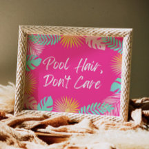 Pool Hair, geen teken | Pool Party Signs