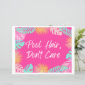 Pool Hair, geen teken | Pool Party Signs (Staand voorkant)