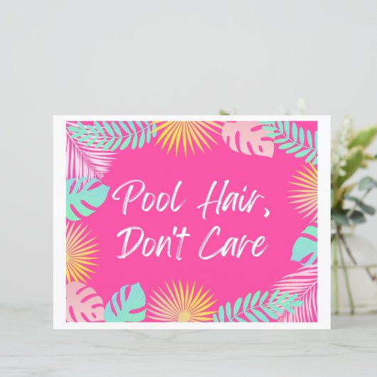 Pool Hair, geen teken | Pool Party Signs (Staand voorkant)