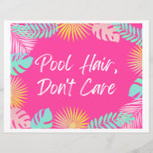 Pool Hair, geen teken | Pool Party Signs (Voorkant)