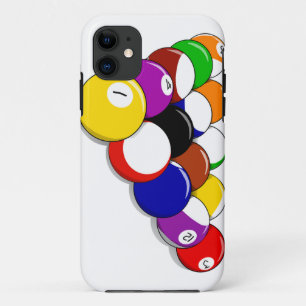 Pool Hall Balls Rack Em Sports Leisure Billiards iPhone 11 Hoesje
