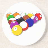 Pool Hall Balls Rack Em Sports Leisure Billiards Zandsteen Onderzetter (Voorkant)