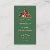 Pool Hall biljart Visitekaartje met uren (Voorkant)