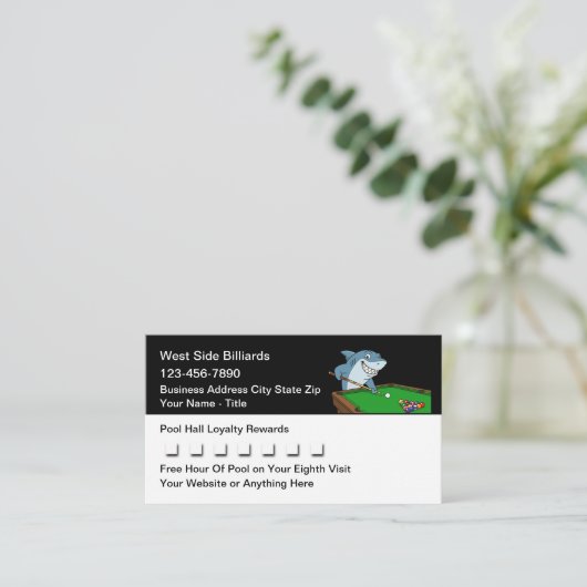 Pool Hall Billiards Customer Loyalty Rewards (Staand voorkant)