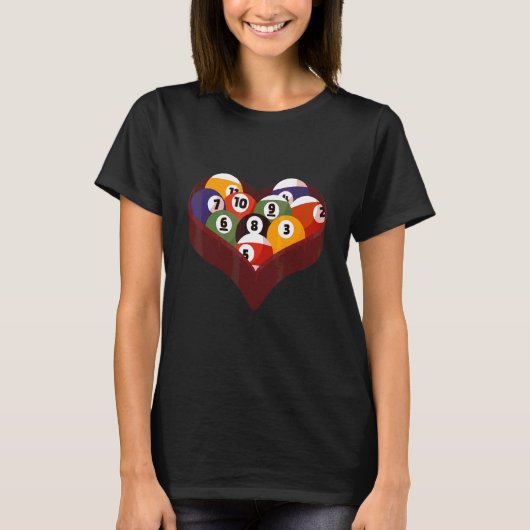 Pool Heart Biljart T-shirt (Voorkant)